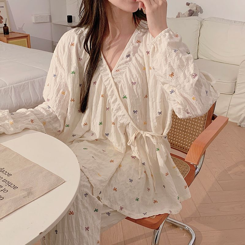 孕妇睡衣春秋薄款哺乳家居服产后月子服怀孕期舒适套装喂奶韩