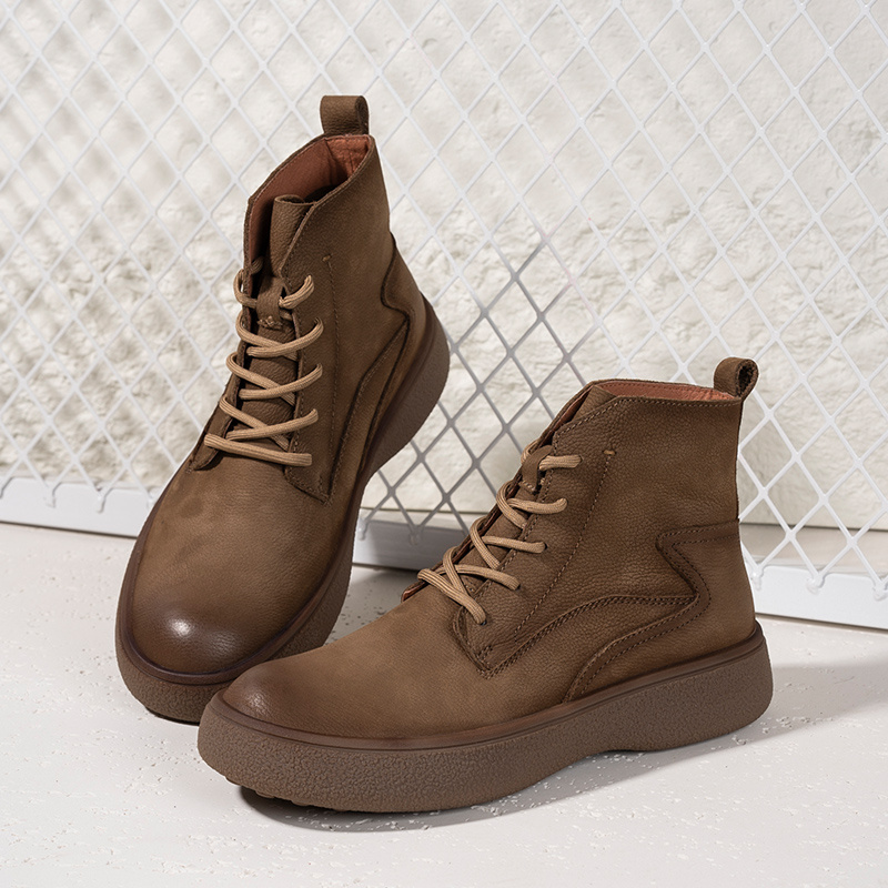 2025爆款秋冬季男士真皮马丁靴时尚休闲百搭软底户外鞋靴 8089-11