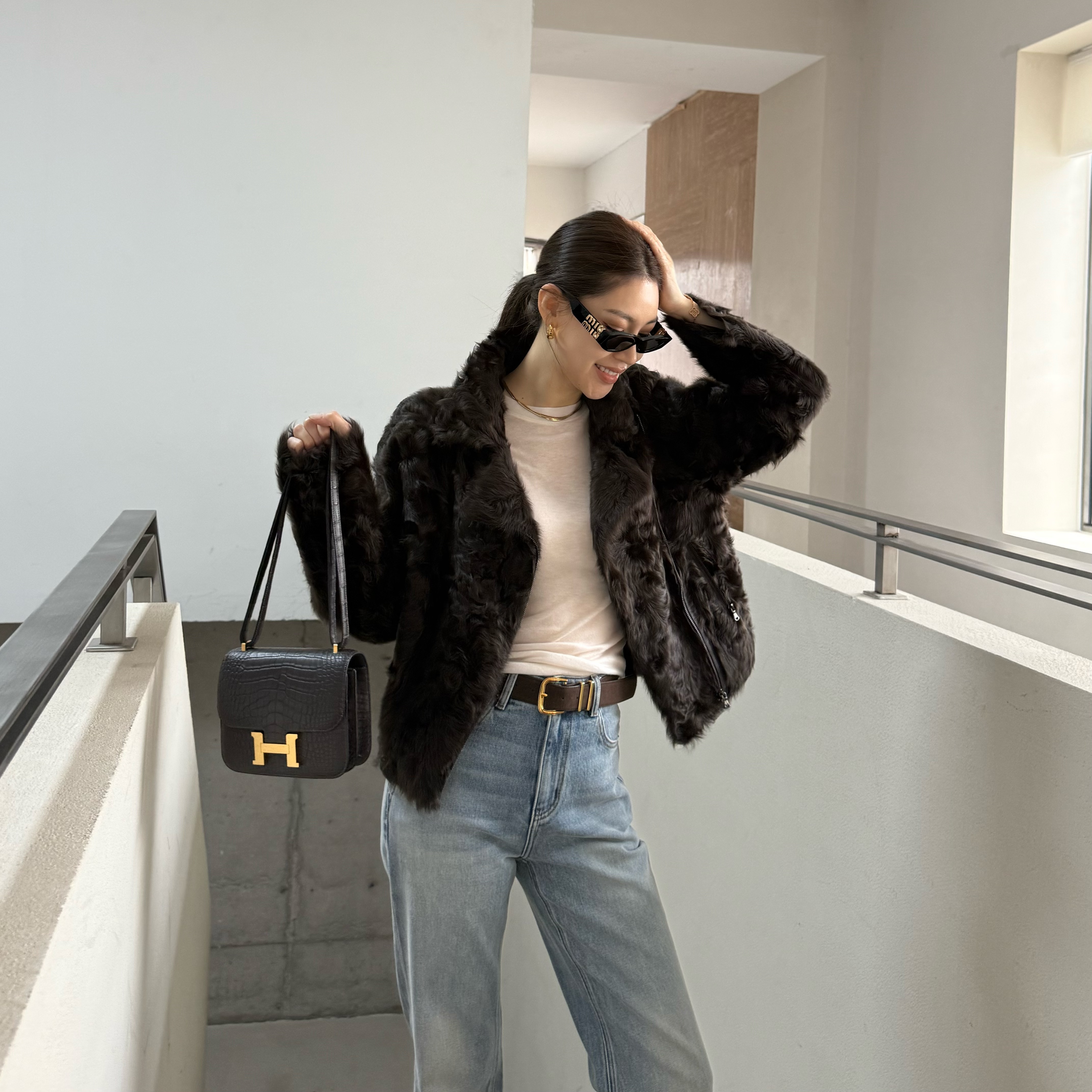 王嬛嬛MsLime25年新款【芬兰日出】100%小湖羊皮时尚皮草 HD2C0501