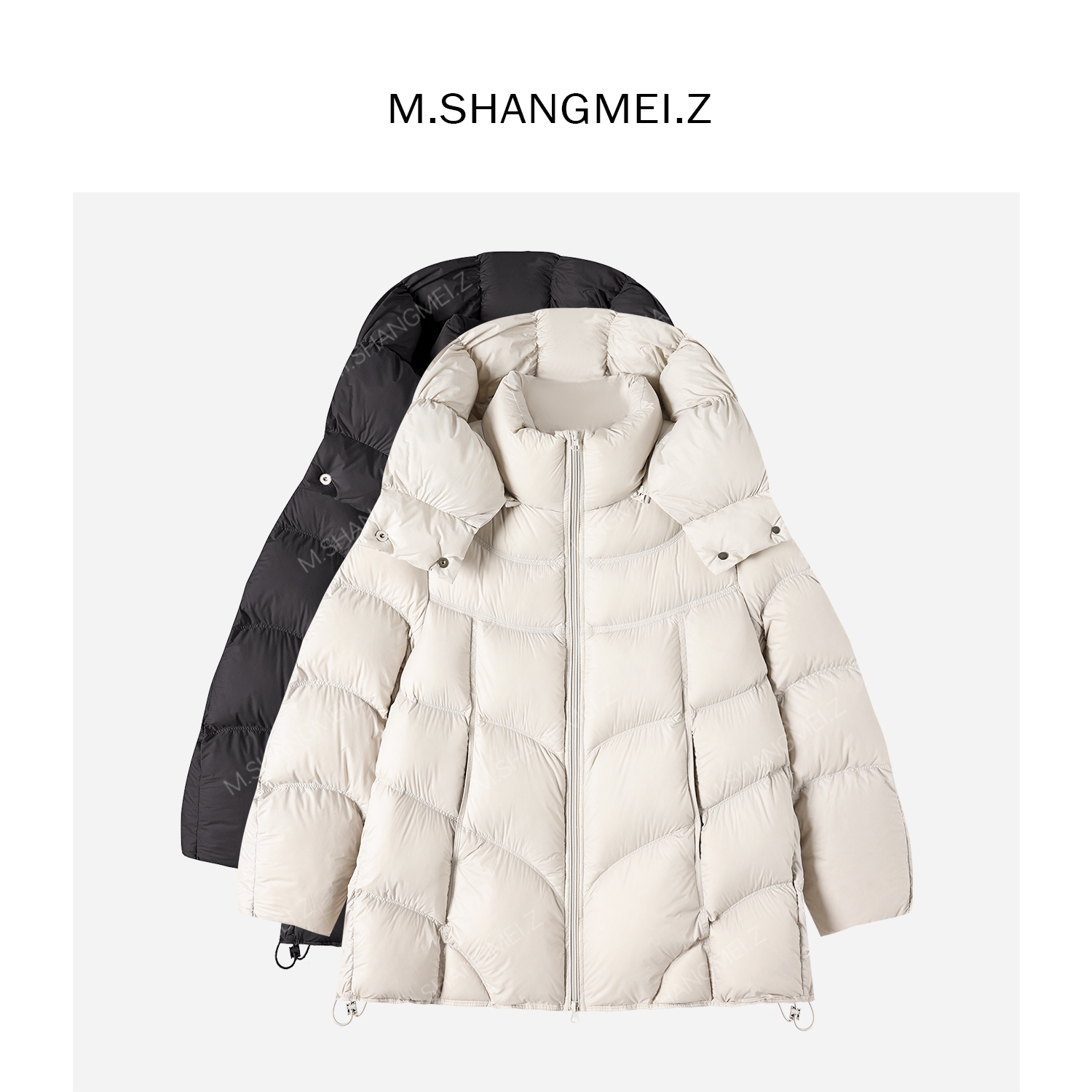M.SHANGMEI.Z/沐熙【白雪茫茫】美大哥舒适白鸭绒连帽羽绒服X113333