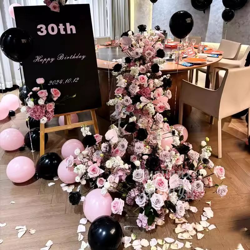 仿真花瀑布花桌花生日布置婚庆婚礼网红婚房假花场景花艺鲜花摆设