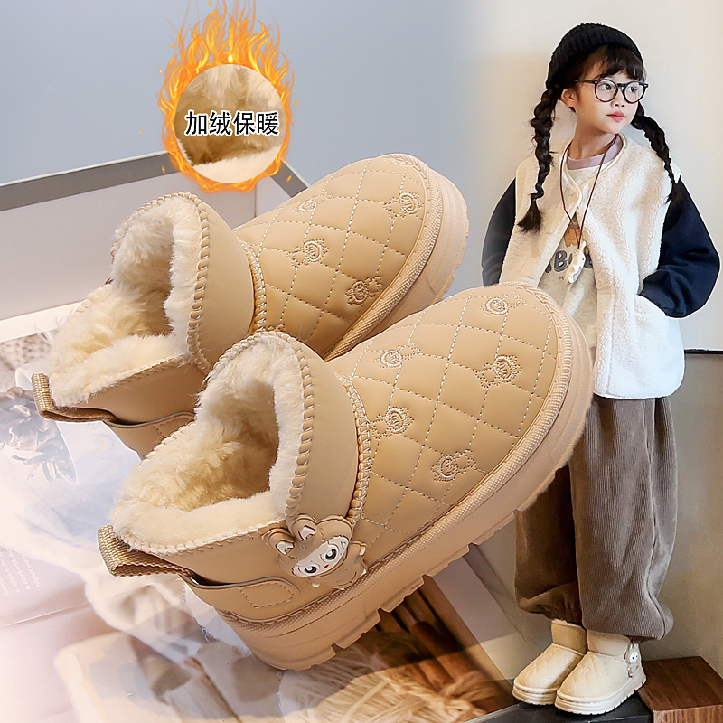 儿童雪地靴女童靴子2025新款秋冬款宝宝大棉鞋加绒加厚男童保暖鞋