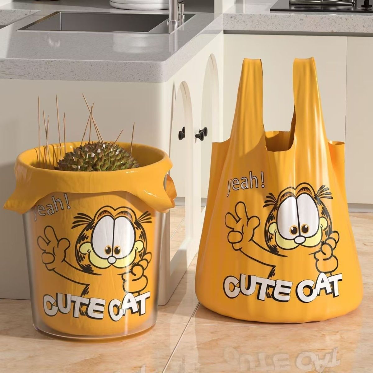 【卡通加菲猫】家用袋子抽绳袋香袋特厚加大家用收纳袋一次性泡澡袋