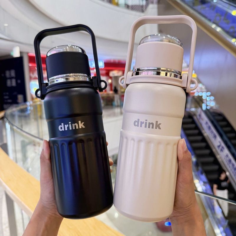 正品2025新款大容量不锈钢保温杯户外运动学生上学吸管杯水壶ERH