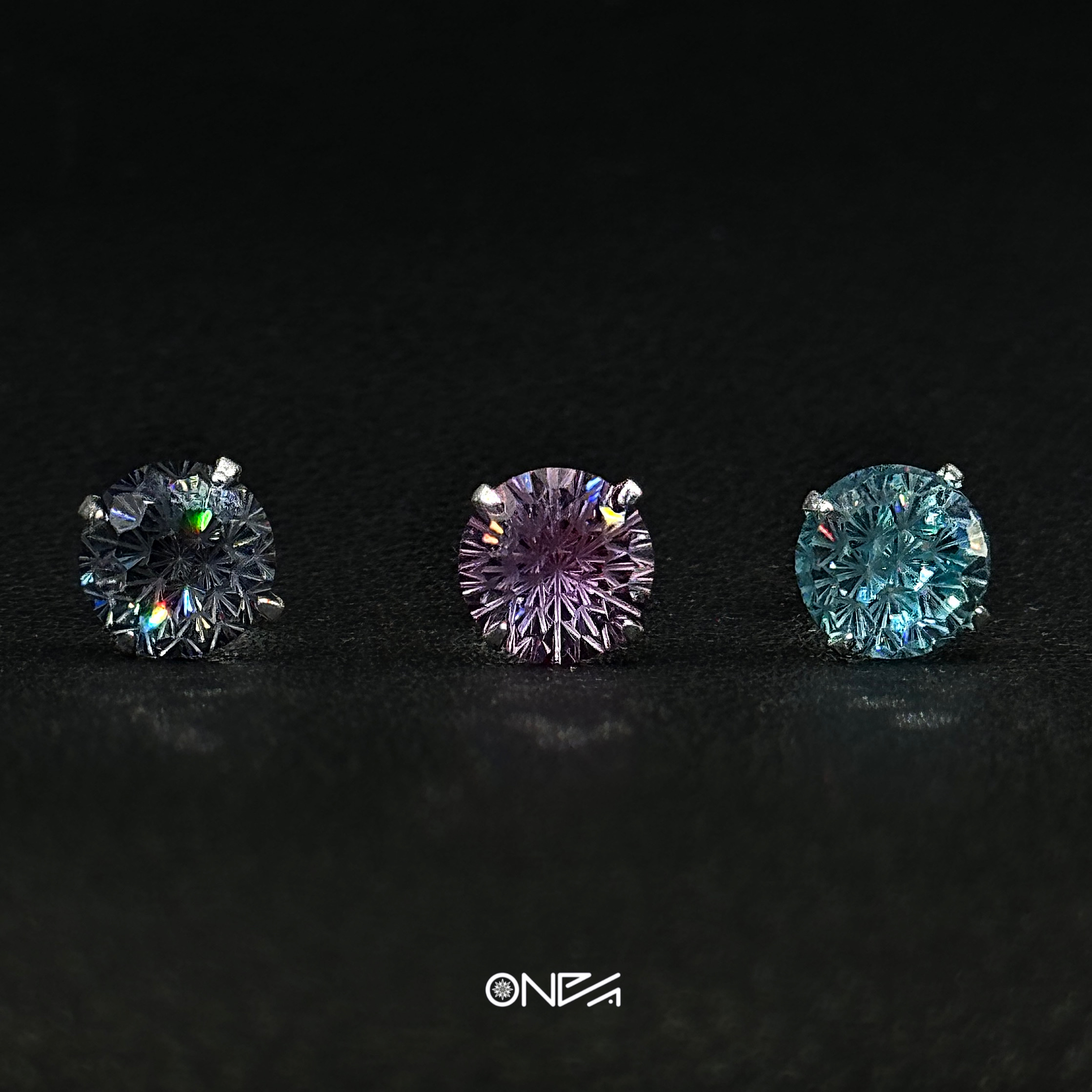 925银合成锆石耳饰 ONEPART調色師系列烟花切锆石耳钉 男女通用