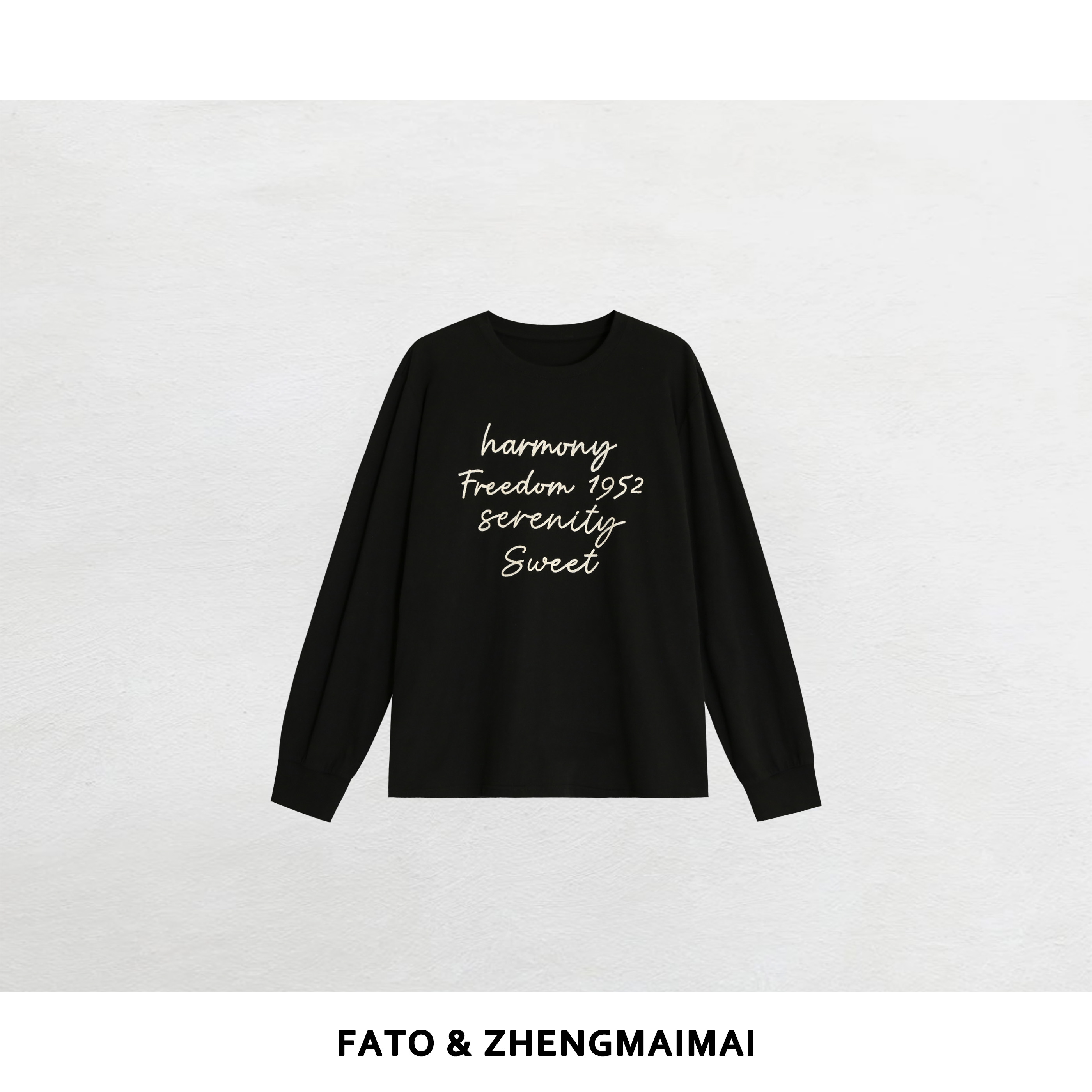 【郑买买】深蓝宣言 新款韩系ins时尚百搭字母刺绣上衣女 XM50829T1