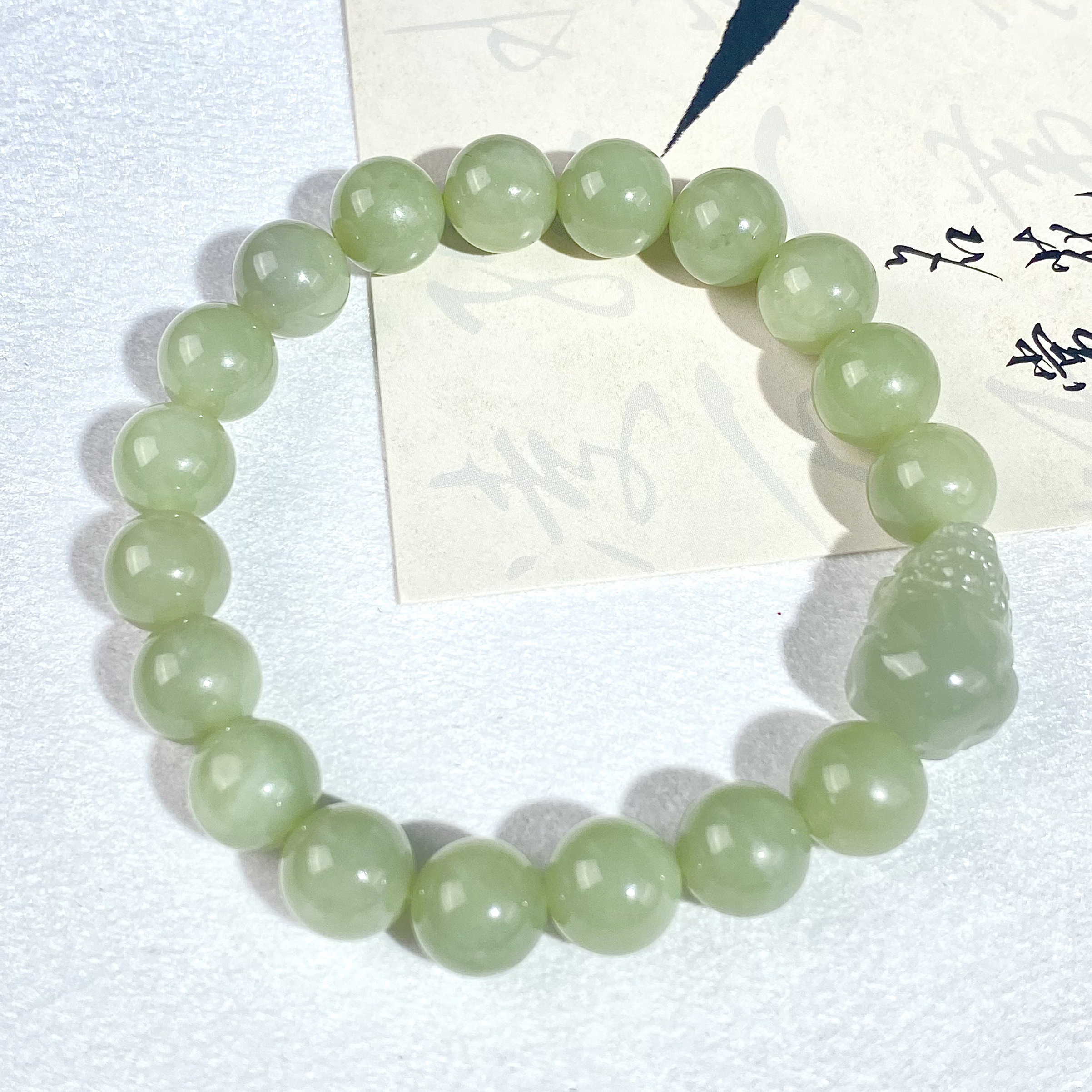 天然和田玉手串貔貅醒狮9-10mm男女款假一罚十一WL620