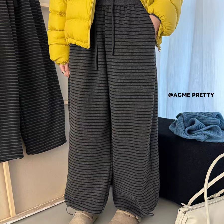 朵儿自留款的条纹加绒裤99