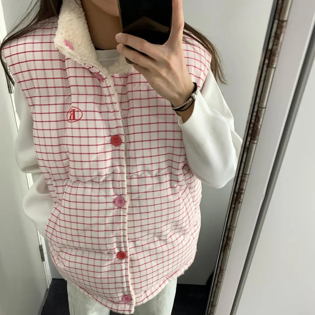 直播推荐爆款秋冬新款双面穿棉马甲女生韩版宽松马夹加厚休闲坎肩