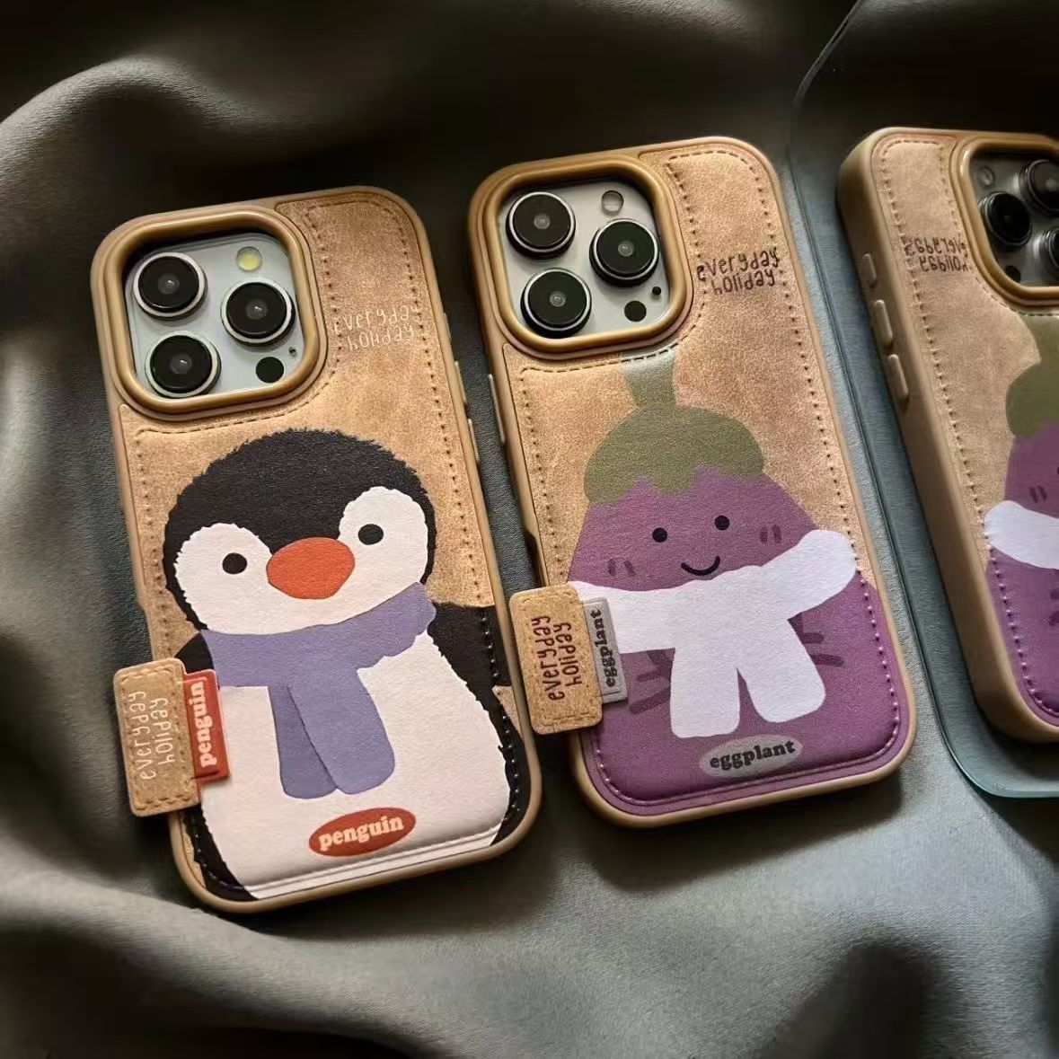 美拉德茄子小动物标签适用于iphone17Promax手机壳16苹果1514防摔