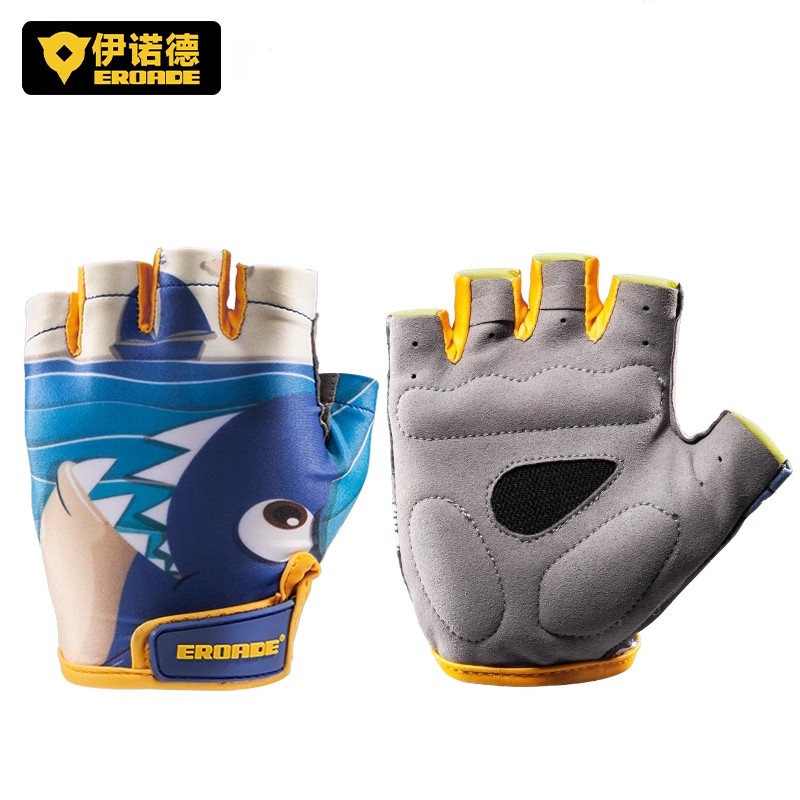 EROADE伊诺德儿童运动手套半指透气防滑男女童骑行平衡车轮滑健身