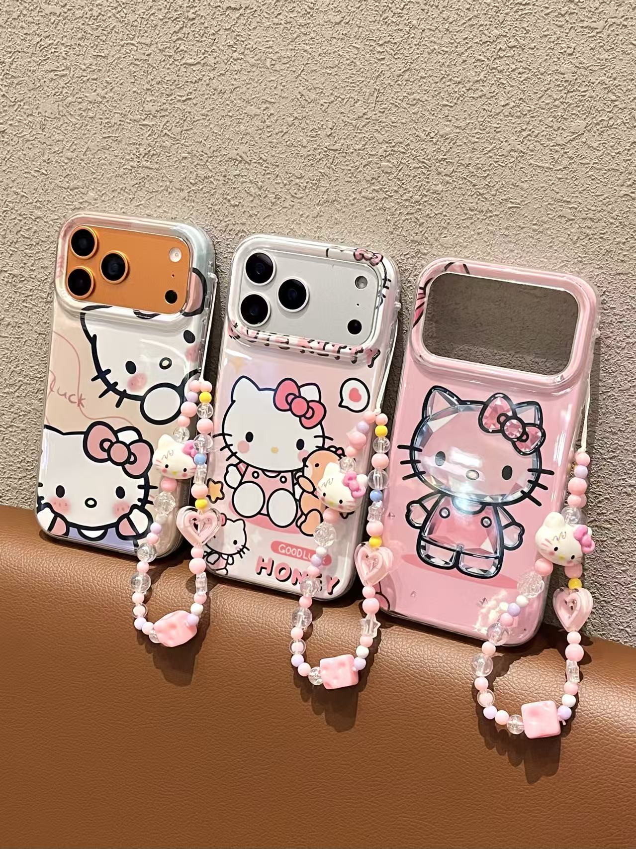 可爱KT图案菲林果冻二合一手机壳适用苹果16/15/14/13/12防摔壳