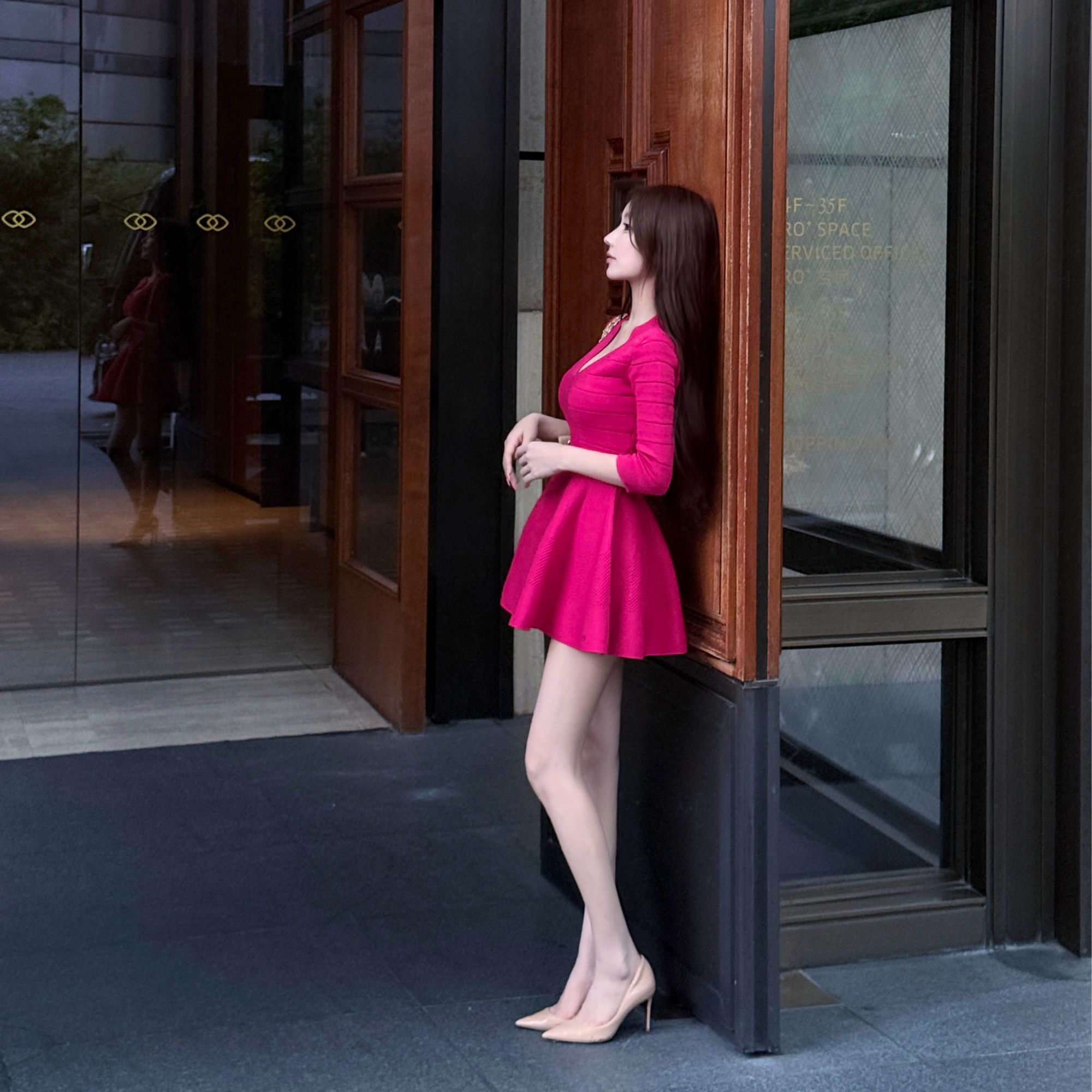 WW定制「微风情书」显瘦网红气质时尚收腰修身法式小众设计感连衣裙