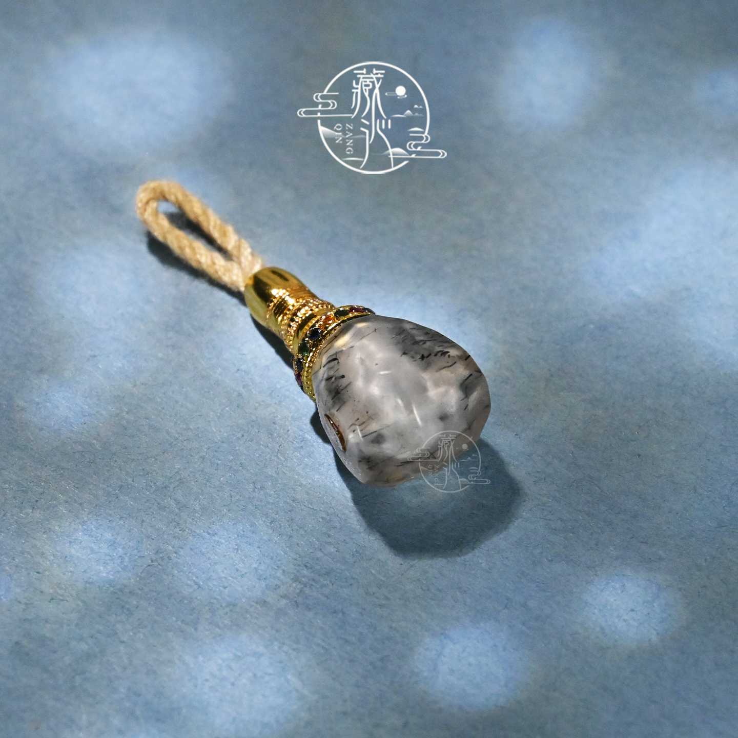 8/10MM黑发晶分体无相三通文玩配饰百香籽108手串DIY配件佛头佛塔