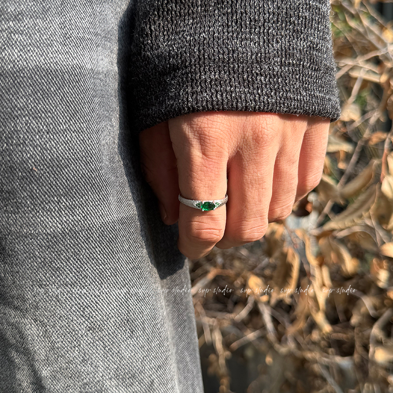 925银戒指 原创绿洲系列可调节复古男女食指纯银高级感潮牌小众