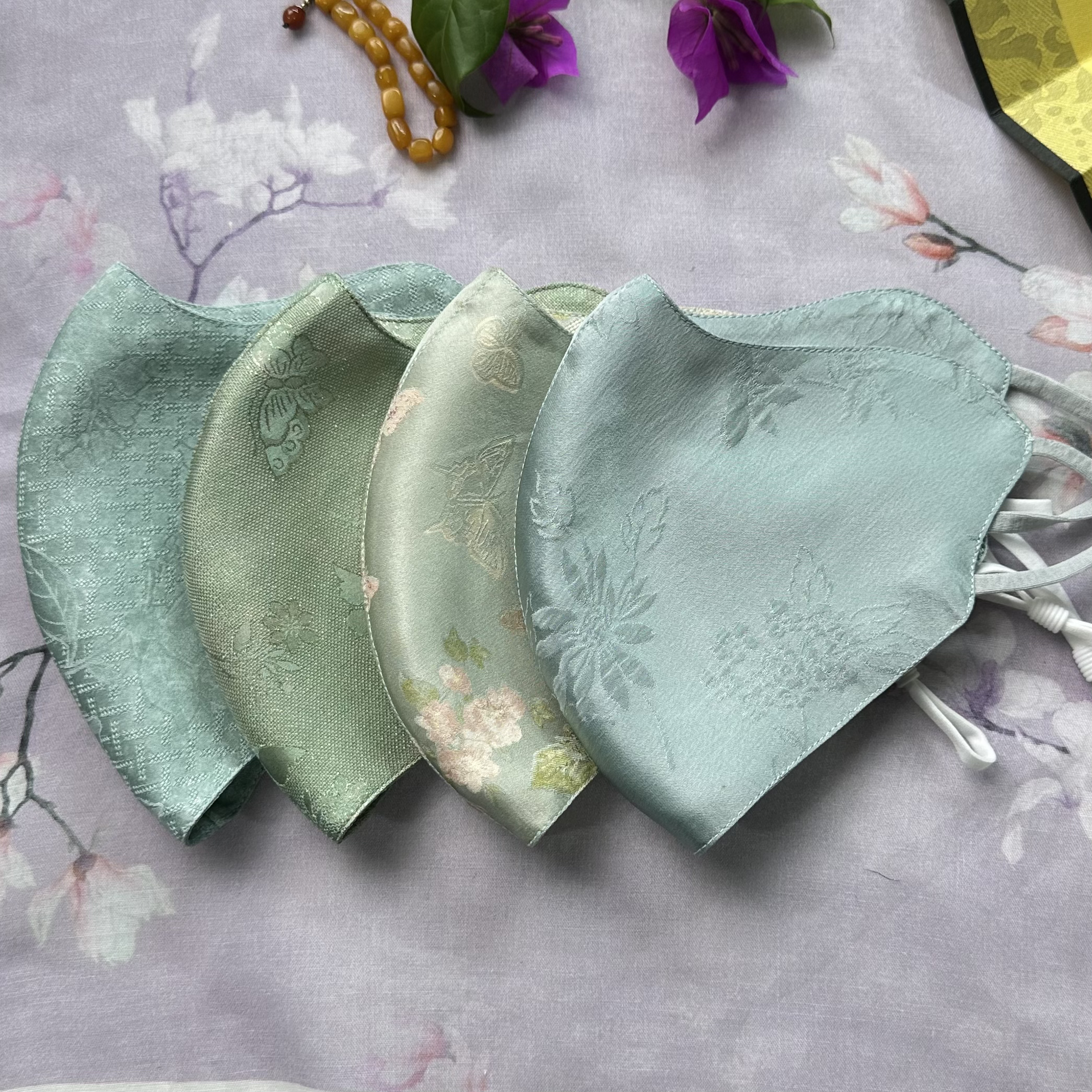 2 桑蚕丝防尘防晒防护双面双戴口罩