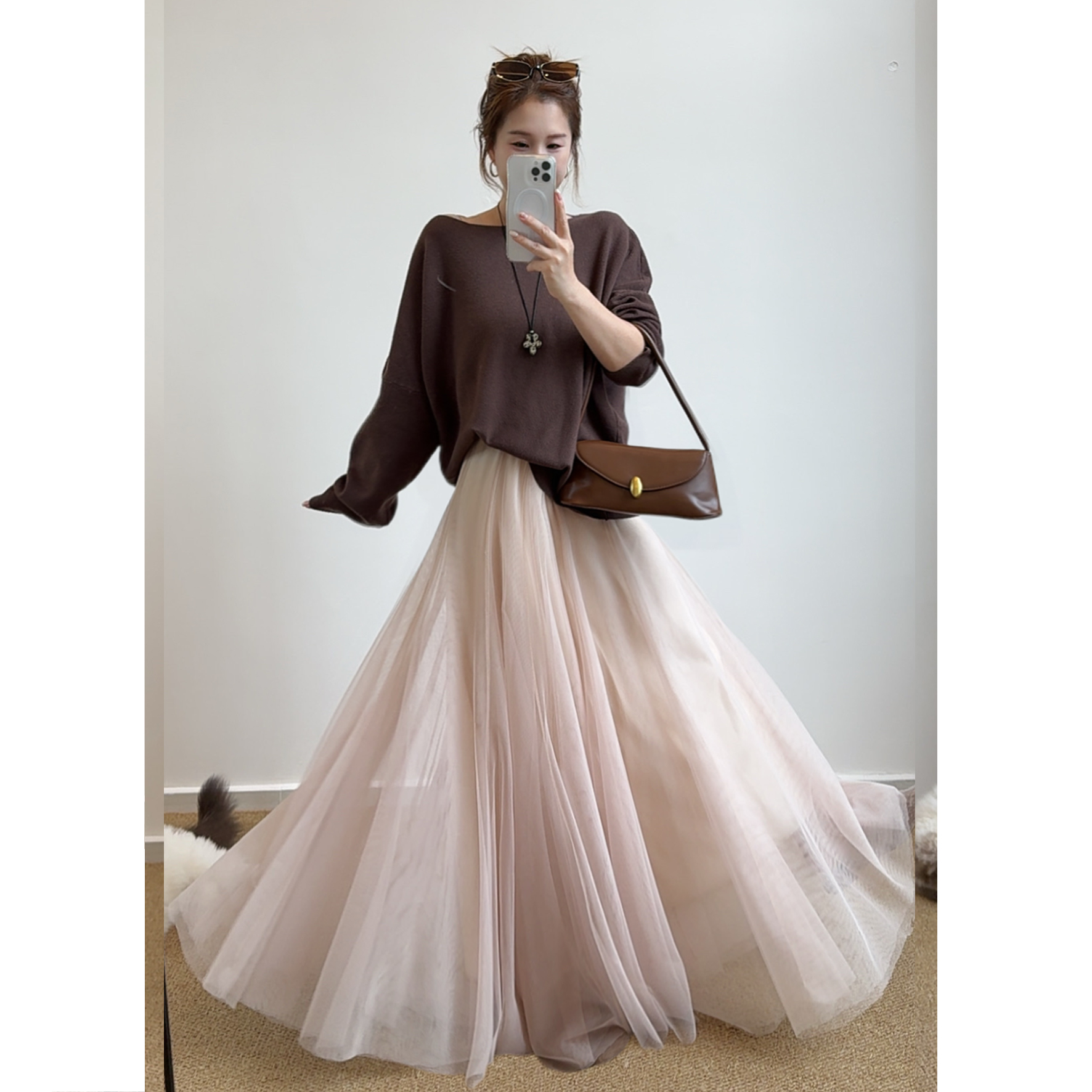 【两个厚度-温柔风网纱裙】韩版百搭气质显瘦仙女网纱半身裙