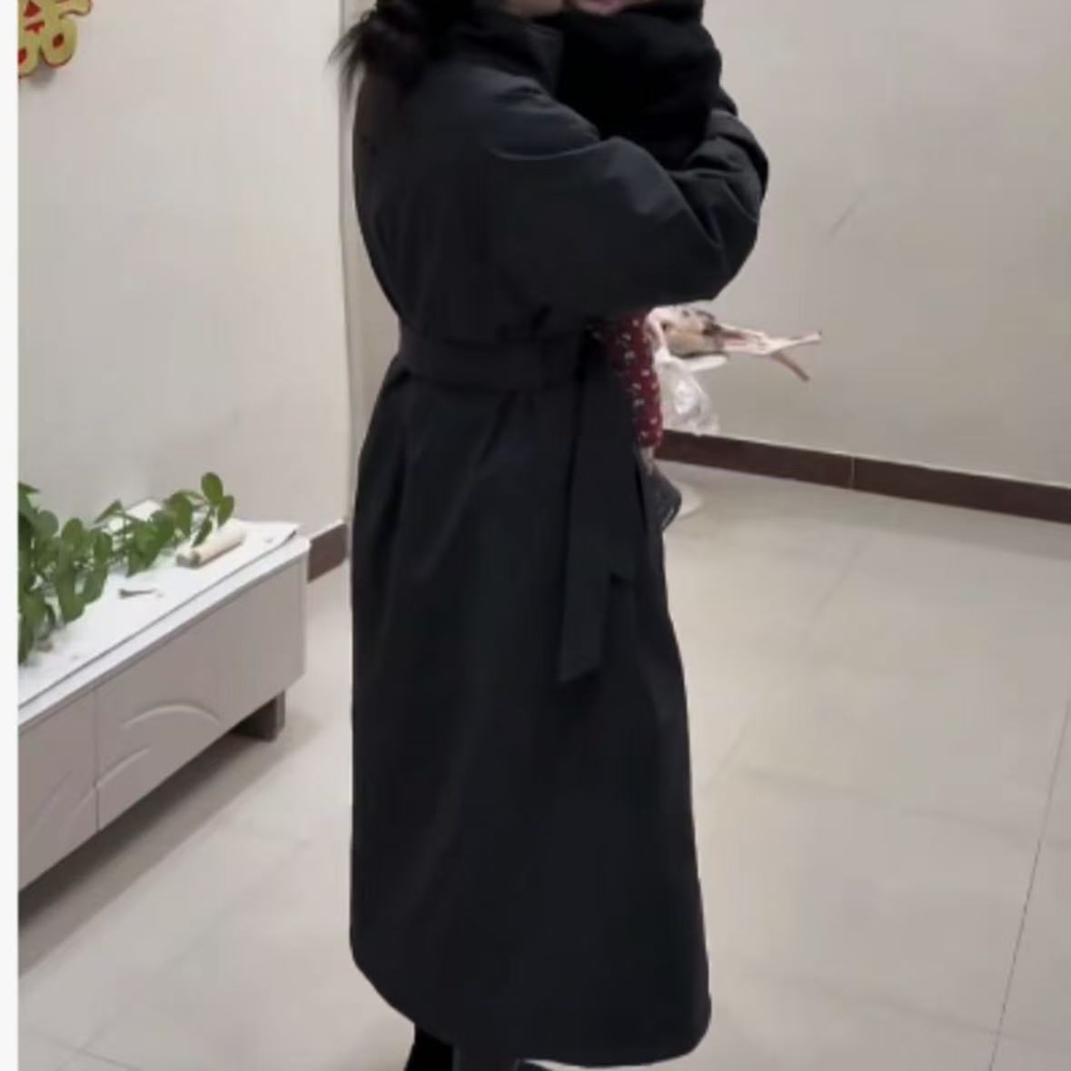 秋冬新款显瘦中长款保暖外套女装