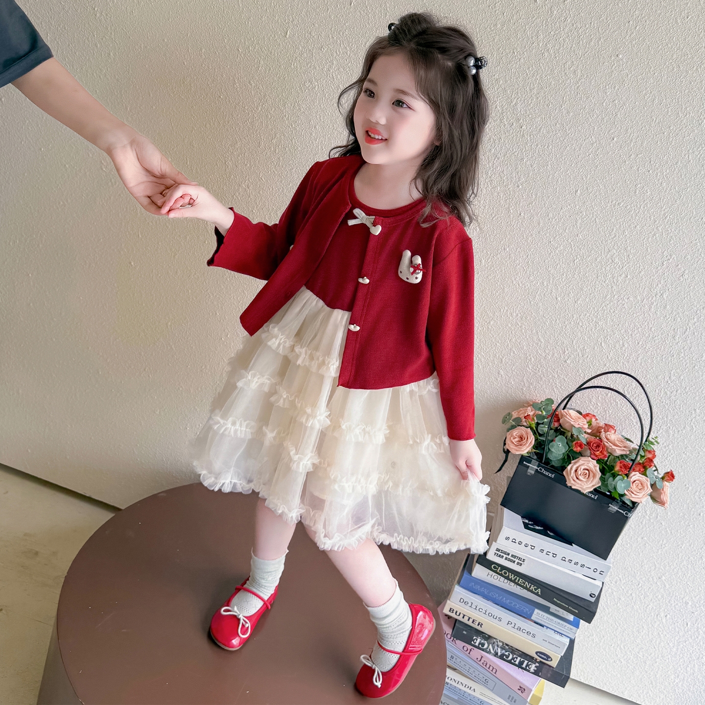 女童连衣裙秋装2025新款洋气儿童公主裙套装周岁礼服春秋宝宝裙子