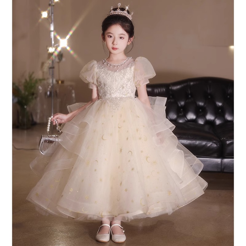 高端女童演出公主裙生日花童礼服走秀钢琴演奏会服装夏季公主礼服