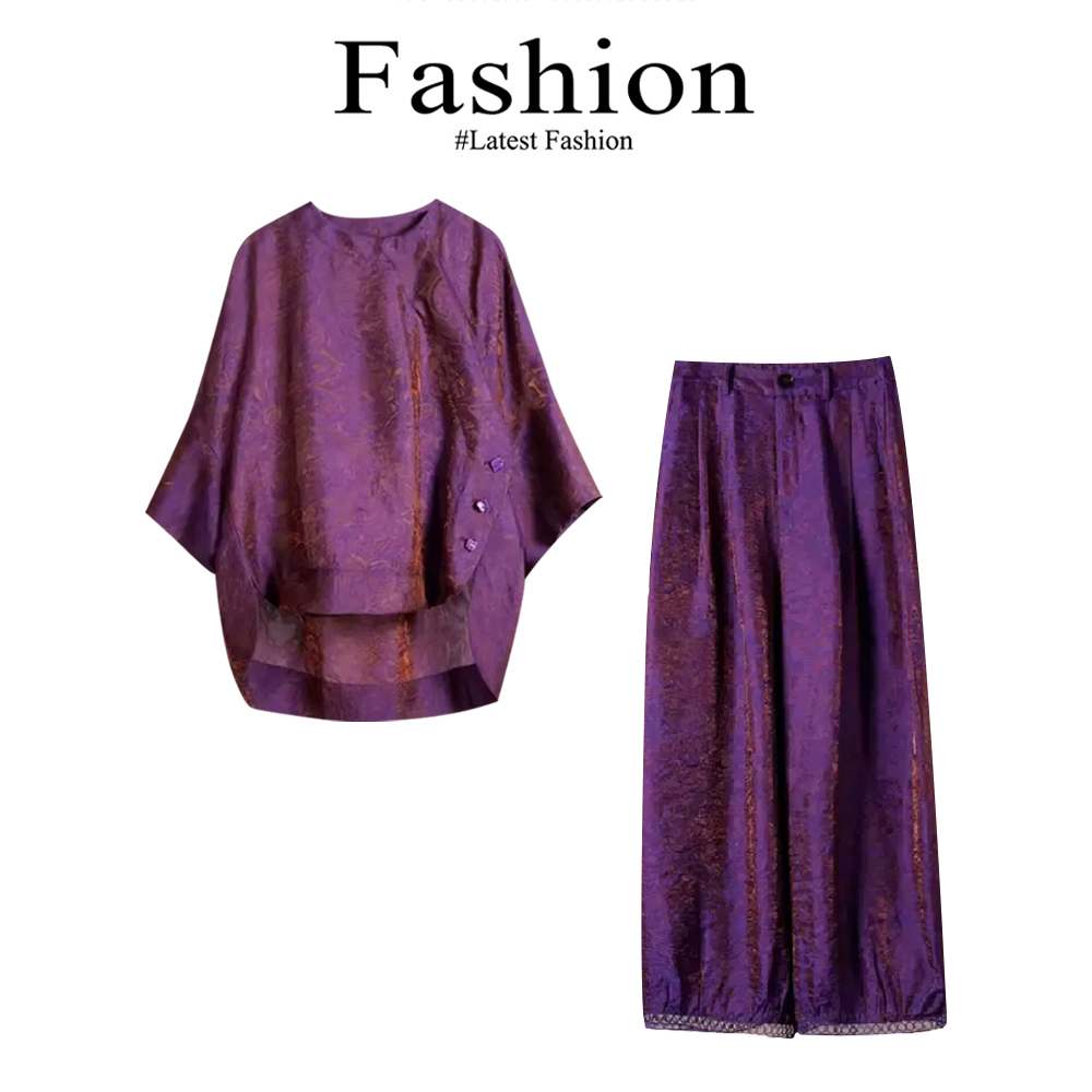 2025新款新中式国风短袖复古小衫新款盘扣改良夏季时尚洋气套装女