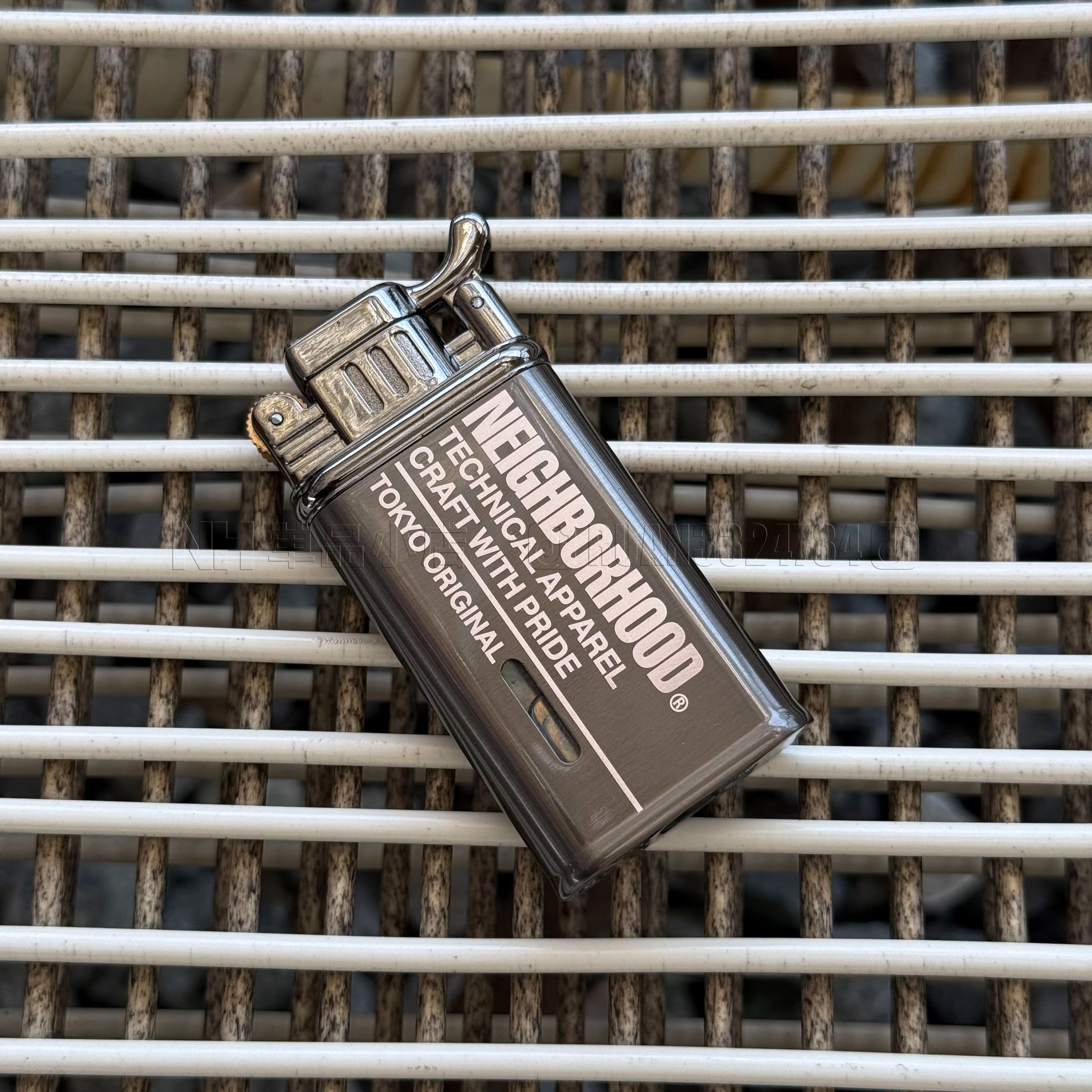 潮牌NBHD双火口锌合金金属翻盖砂轮直冲充气防风高颜值创意打火机