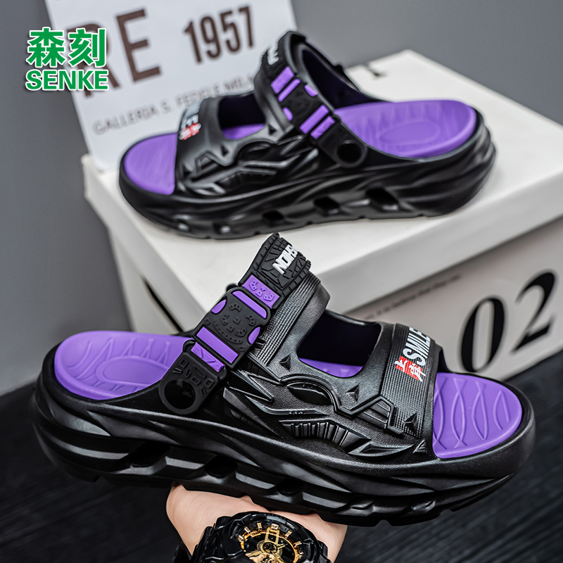 2025男士新款夏季防滑耐磨外穿两用凉拖鞋机甲大码软沙滩鞋男鞋