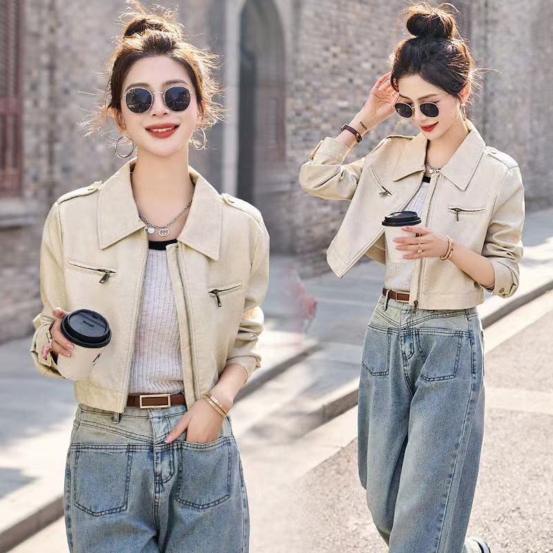 欧货高级感皮衣短外套女春秋新款百搭皮衣外套女款爆款2025新款