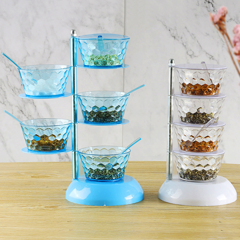 旋转调料盒立体式调味盒厨房调料架组合盐罐百货厨房用品家用大全