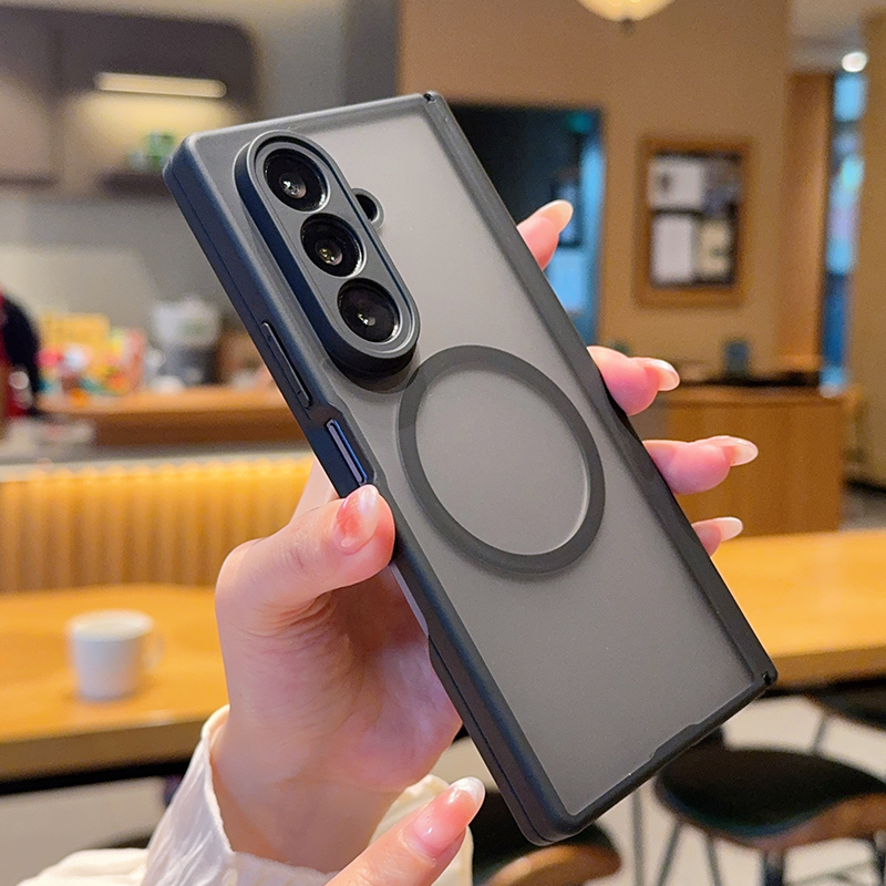 适用三星ZFold7磁吸手机壳W26磨砂肤感双中轴保护W24高级感fold5