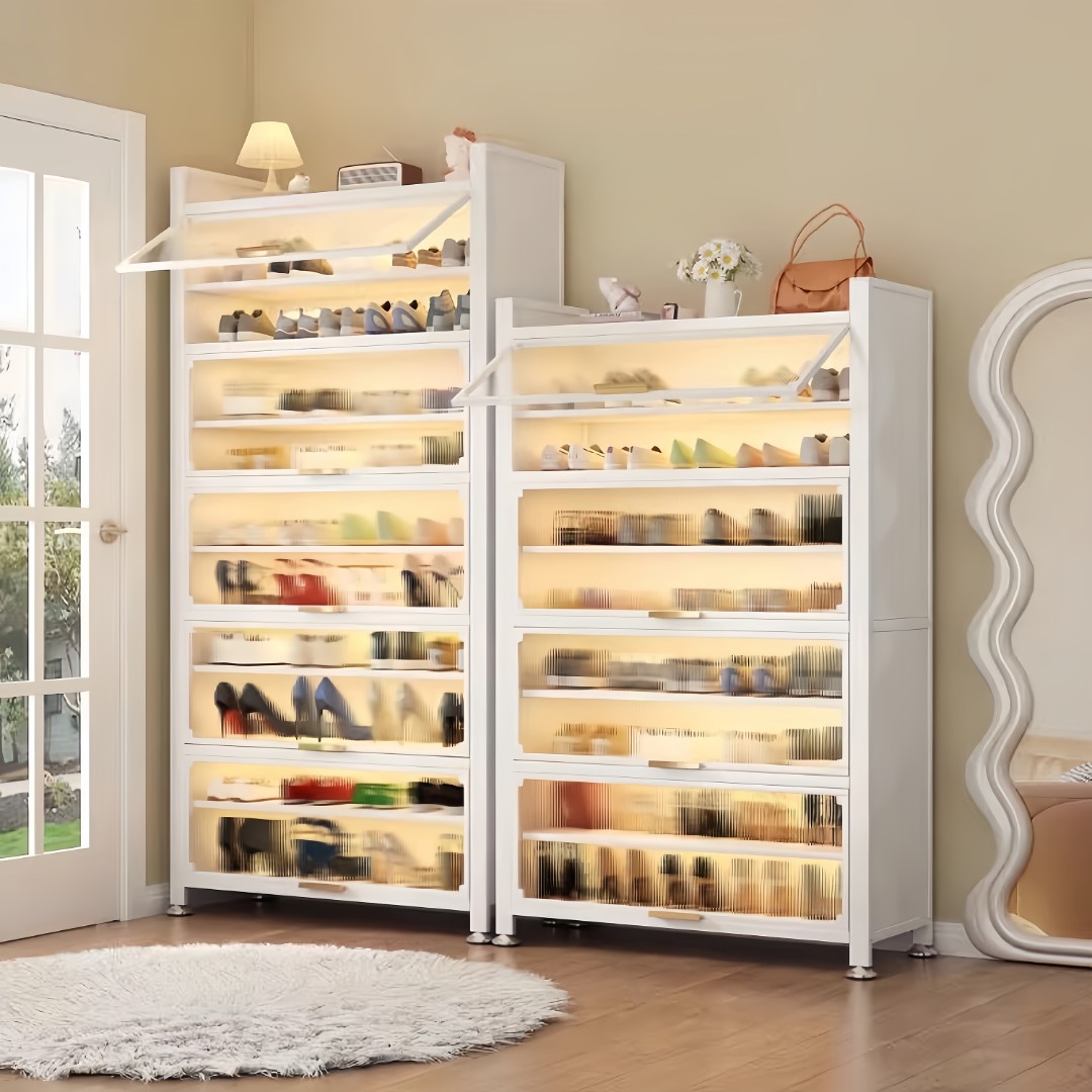 钢制鞋柜家用门口多层室内大容量玄关入户门后防尘铁艺收纳鞋架子