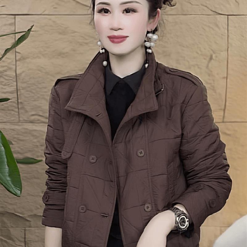 冬季新款时尚设计感风衣立领棉服外套2025气质减龄宽松百搭上衣女