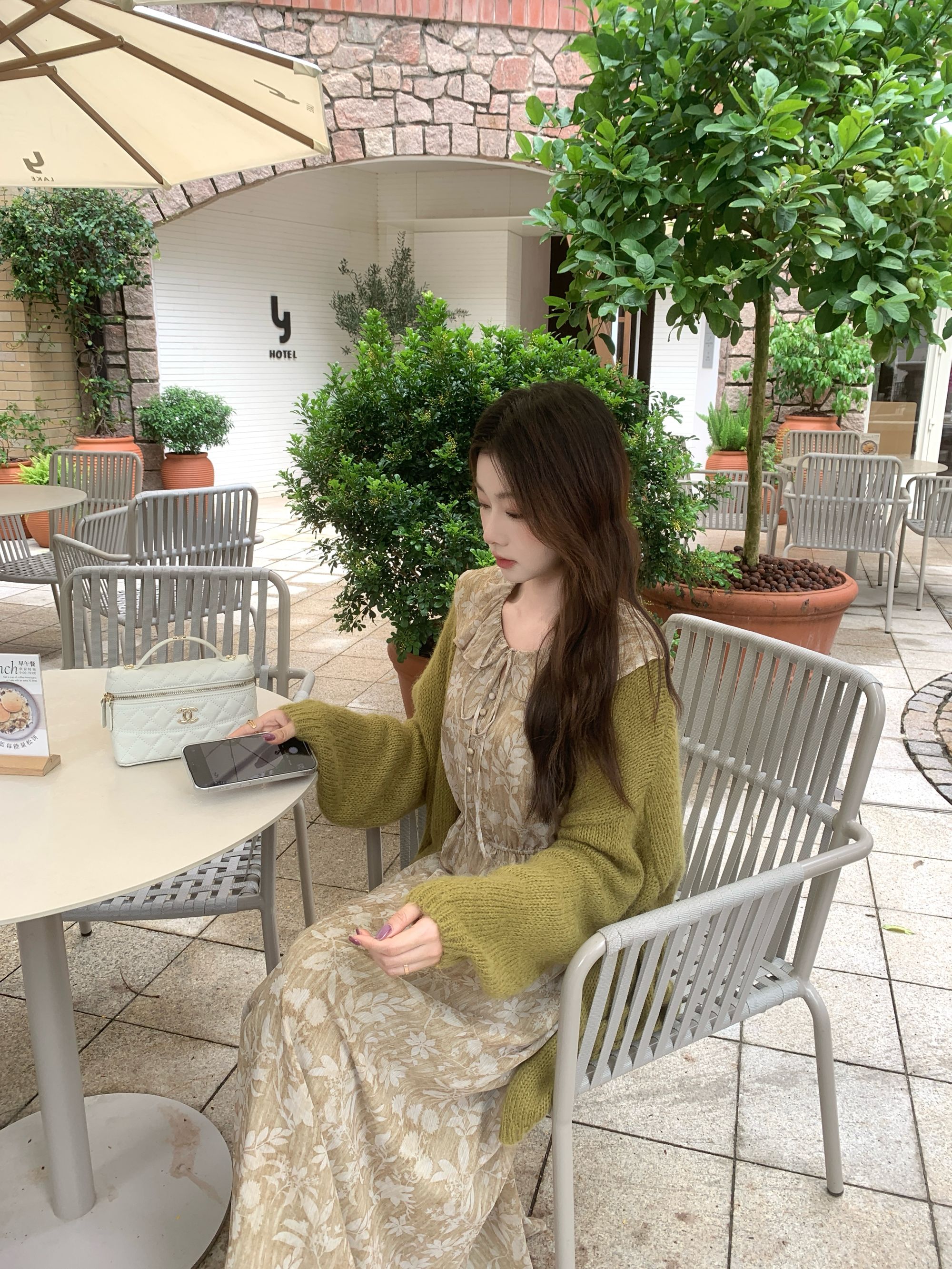 EIA一尧【苍梧】法式温柔茶歇碎花连衣裙荷叶领长袖收腰显瘦气质裙