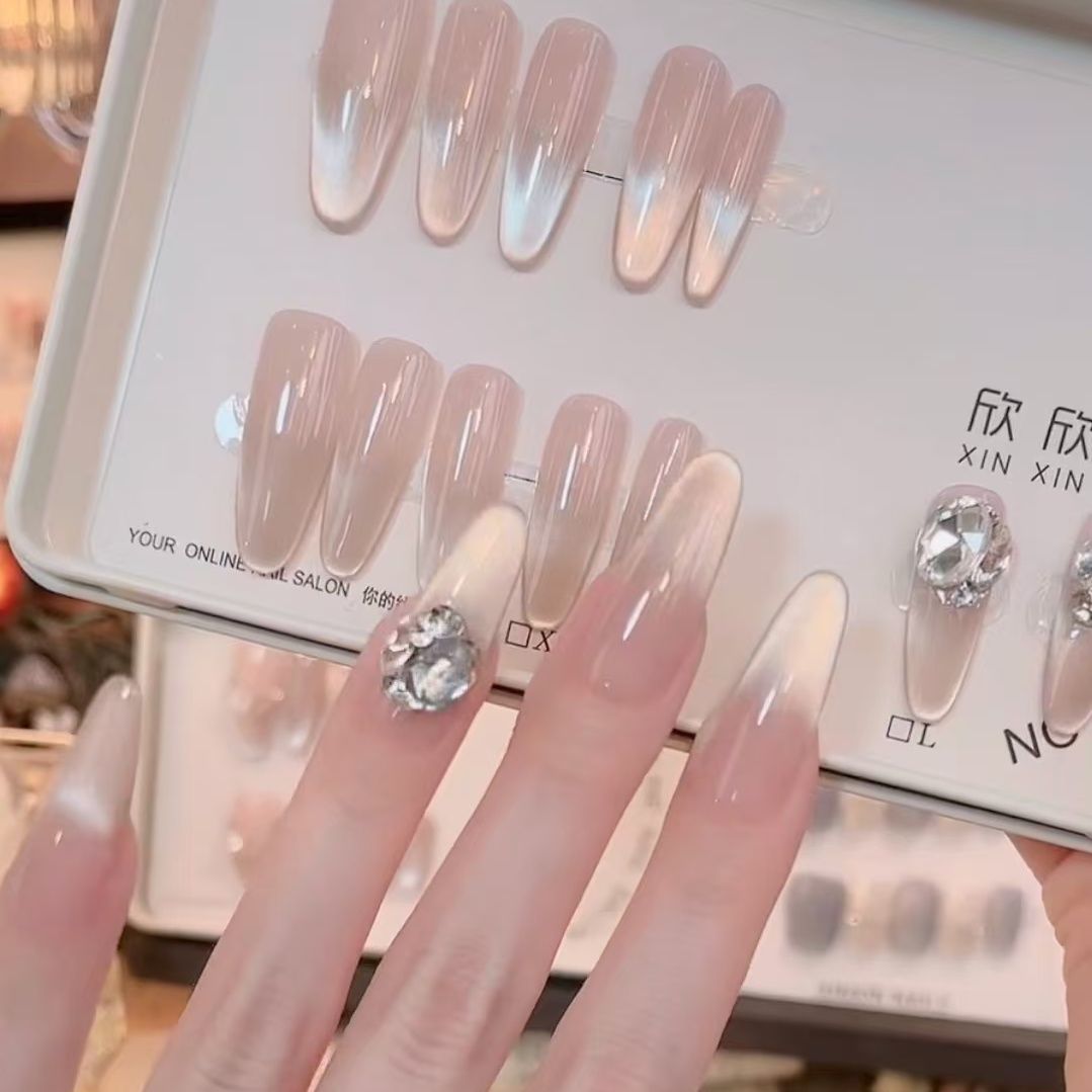 【追光猫眼】温柔显白简约法式高级气质裸色渐变气质美甲穿戴甲