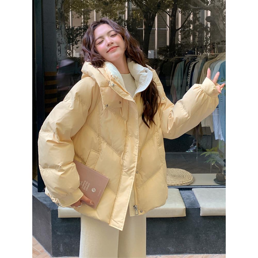 小个子羽绒服女2025年冬季宽松短款加厚棉服外套设计感洋气高中
