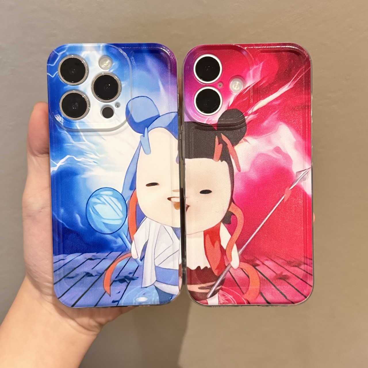 胡巴合体哪吒适用苹果16promax情侣手机壳15太空壳小米华为14防摔