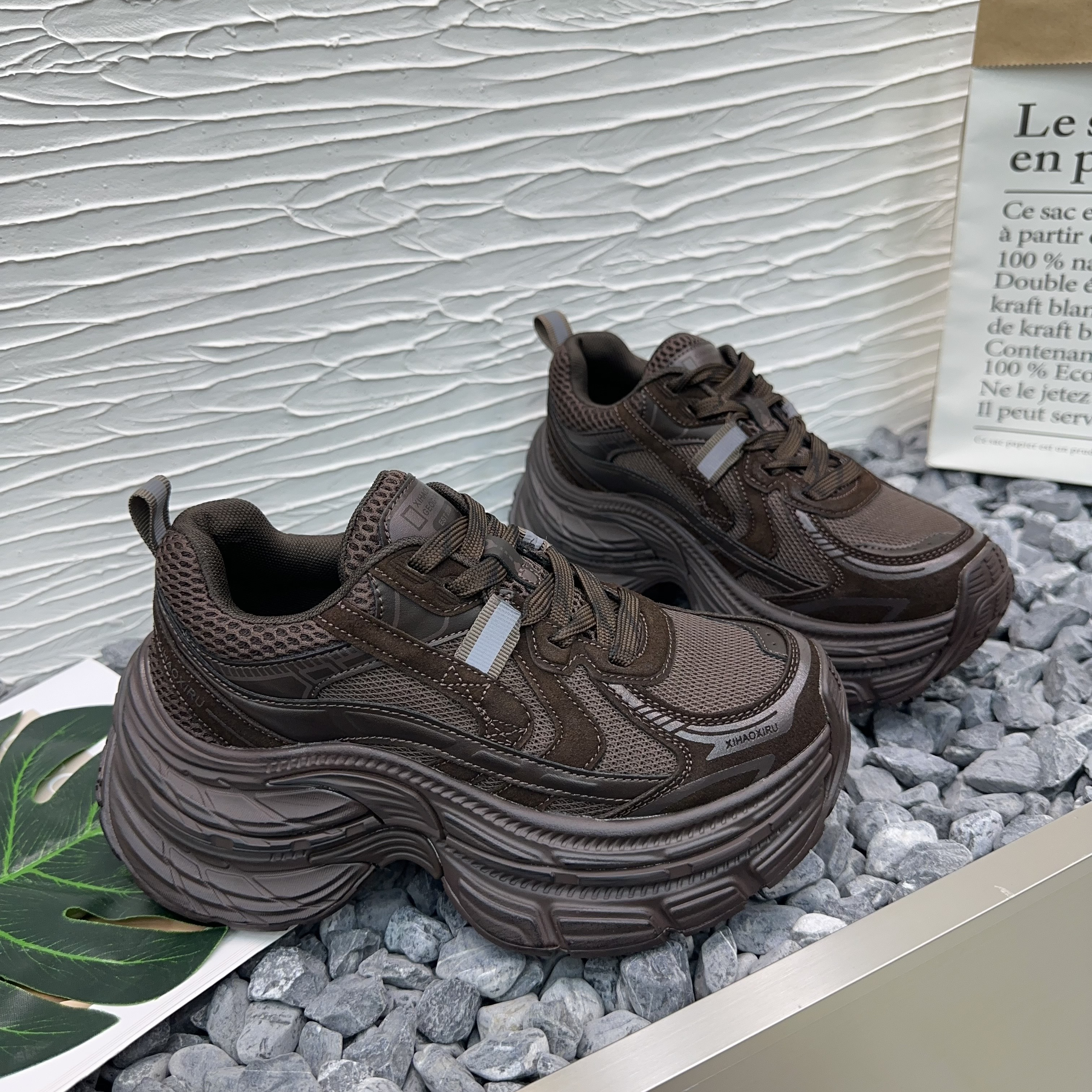 2025年秋季新款厚底擦色做旧欧货老爹鞋增高系带运动时尚女休闲鞋