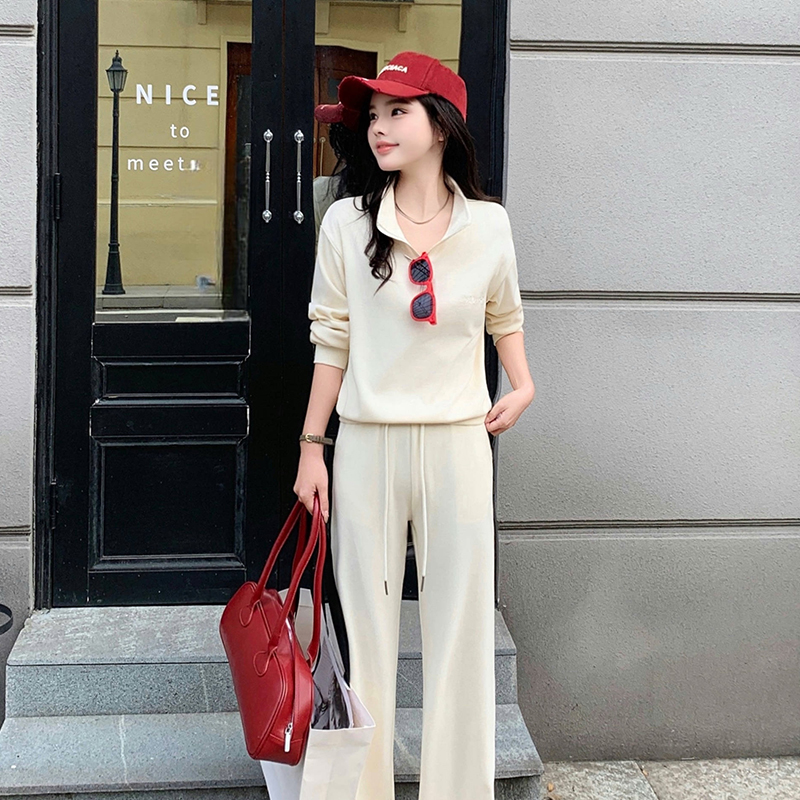 2025年秋季新款女装休闲时尚套装女宽松长袖上衣阔腿裤运动两件套