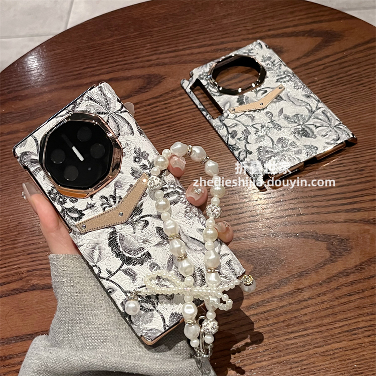 适用华为Mate XTs三折叠手机壳XT非凡大师蝴蝶花朵全包双中轴保护