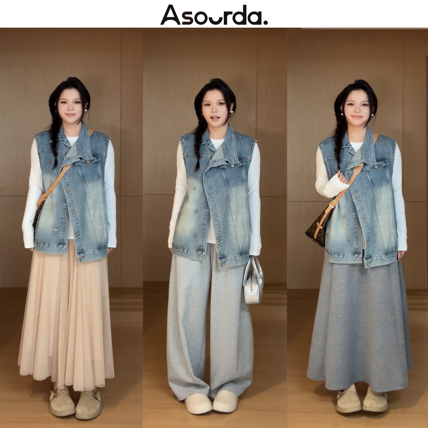 一口苏达日落大道 痞帅炸街高级感独特漂亮遮肉显瘦牛仔马甲