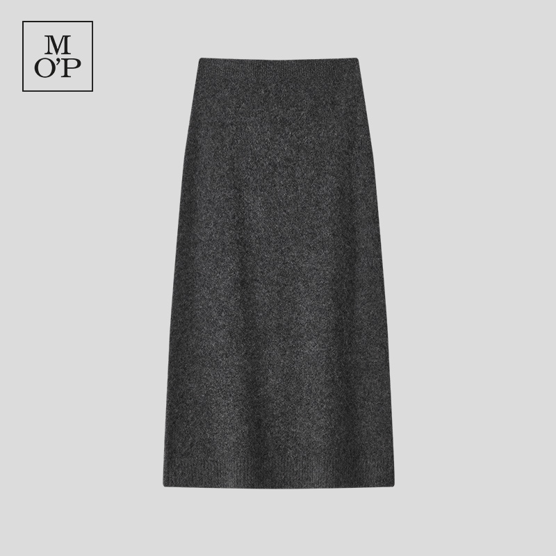 Marc O'Polo/MOP秋冬毛织半身裙气质优雅显瘦百搭松紧高腰直筒裙