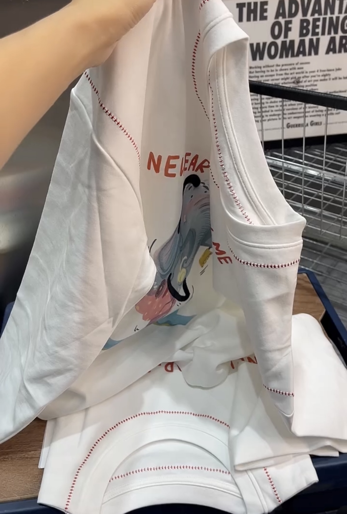 欧洲站2026冬季新款字母小象图案印花t恤女宽松时尚洋气百搭上衣