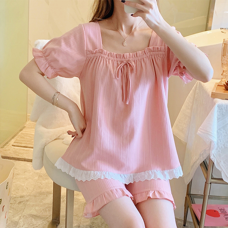 大码睡衣纯棉女夏2025新款短袖爆款可外穿100%全棉胖mm家居服套装