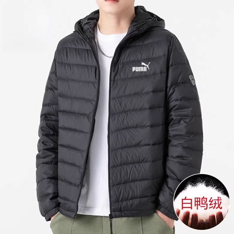 2026秋冬新款轻薄羽绒服男士秋冬新款防寒保暖连帽立领白鸭绒外套