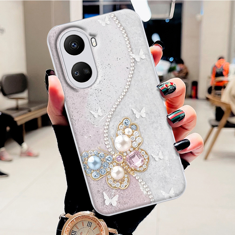 适用华为nova10SE手机壳高级感钻石蝴蝶水凝壳时尚新款防摔保护套