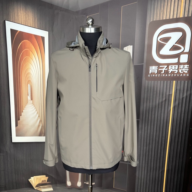 QZ853男装夹克春款商务休闲连帽新款