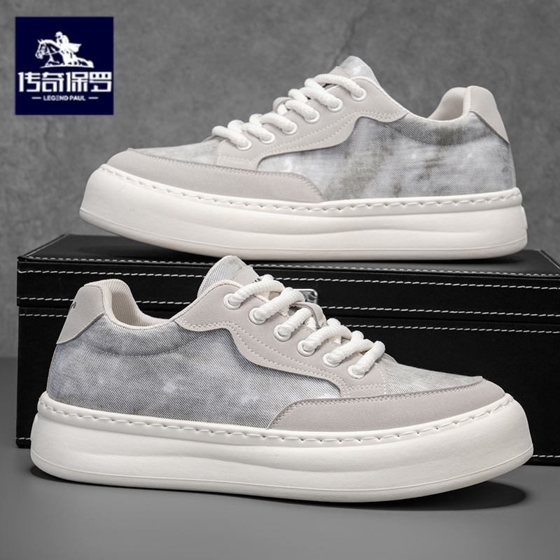 传奇保罗正版男鞋2025新款冬季百搭休闲板鞋男士软底帆布潮鞋秋季