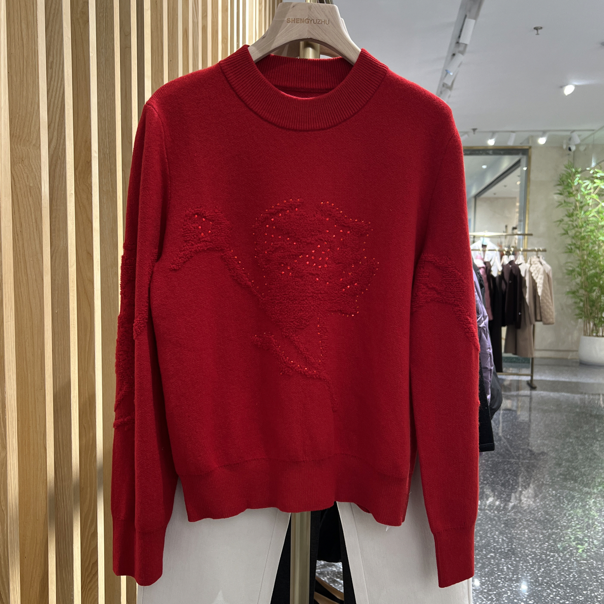 声雨竹1R747冬季长袖常规款圆领套头款女毛衣针织衫上衣百搭