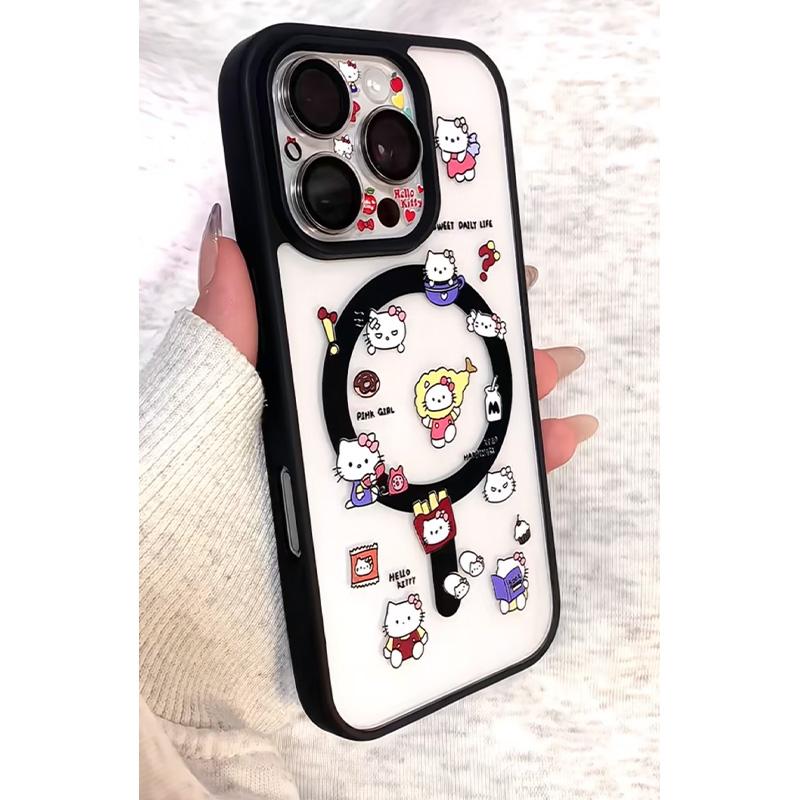 飞虎胜可爱满屏kt适用iphone16/15promax苹果13透明磁吸手机壳14