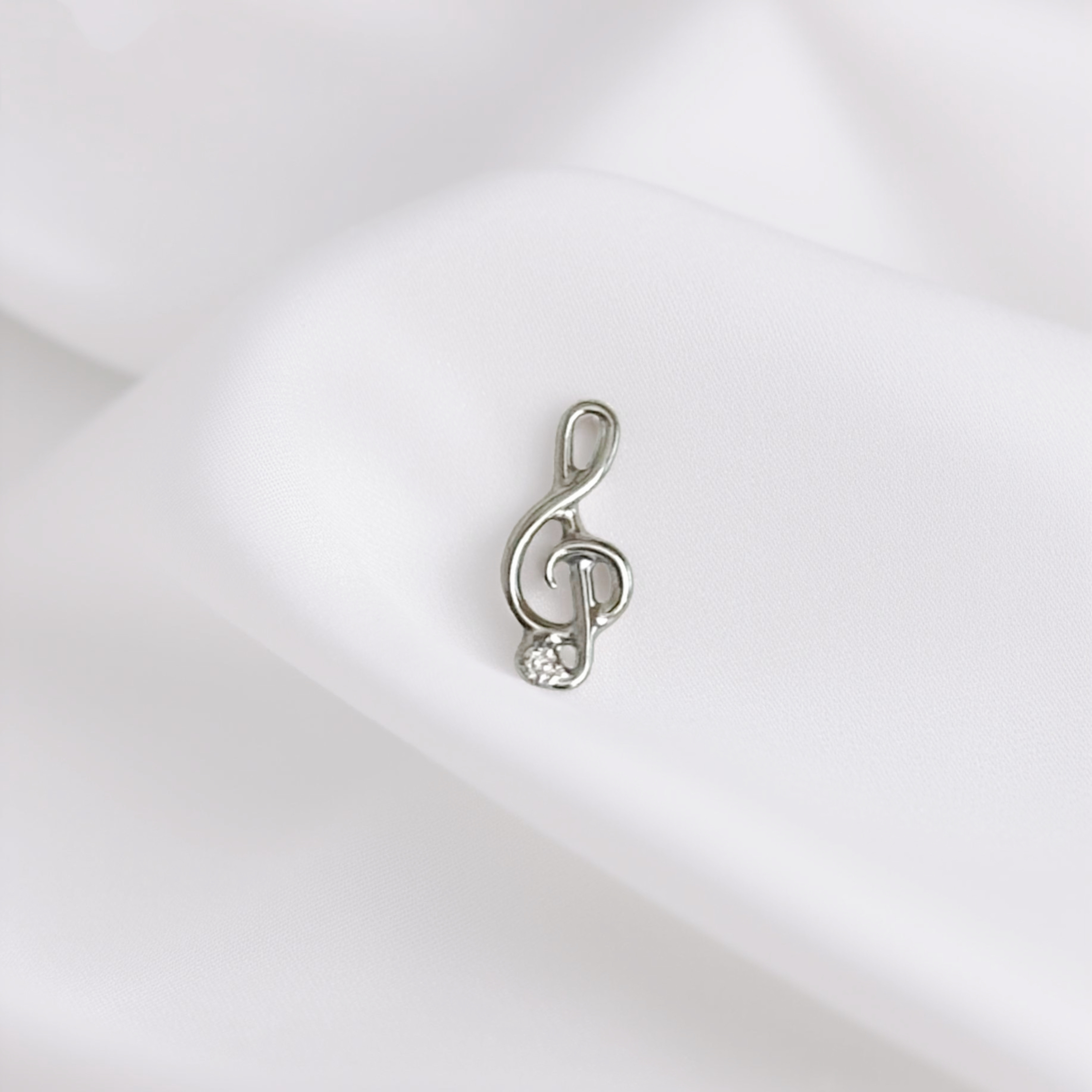 钛合金耳饰 「八音符」f136医用植入级钛合金耳钉耳蜗耳骨钉唇钉S25